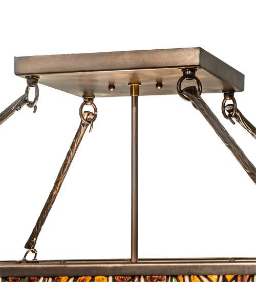 Bamboo 4 Light 33" Wide Semi-Flush Ceiling Fixture