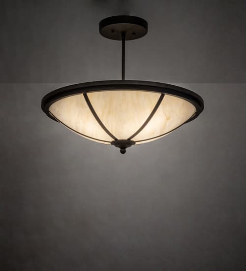 Commerce 4 Light 20" Wide Semi-Flush Bowl Ceiling Fixture - Cafe-Noir / Oil Rubbed Bronze Finish