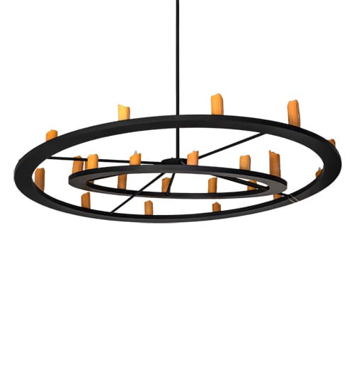 Donner 24 Light 95" Wide Pillar Candle Ring Chandelier