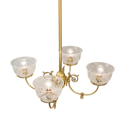 Revival Gas and Electric 4 Light 28" Wide Chandelier