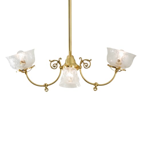 Long Revival Gas and Electric 4 Light 22" Wide Chandelier