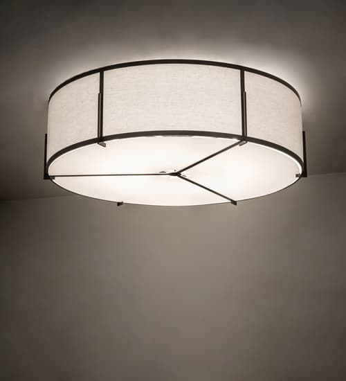Cilindro Structure 12 Light 60" Wide Semi-Flush Drum Ceiling Fixture