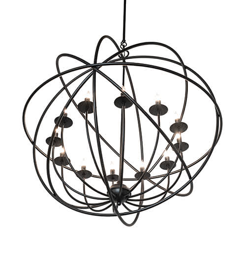 Atom Enerjisi 12 Light 36" Wide Taper Candle Globe Chandelier