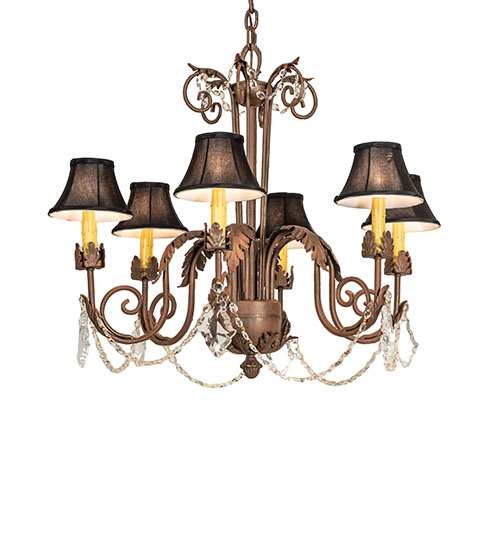 Lindsay 6 Light 30" Wide Crystal Chandelier