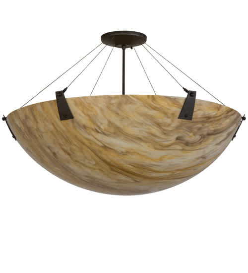 Araneta 4 Light 37" Wide Semi-Flush Bowl Ceiling Fixture - Oil Rubbed Bronze Finish - Medium Bulb Base