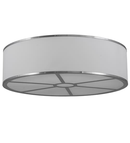 Cilindro 6 Light 36" Wide Semi-Flush Drum Ceiling Fixture - Chrome Finish - Medium Bulb Base