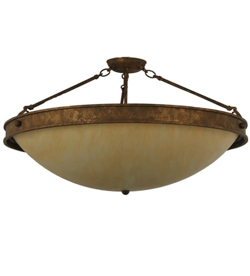 Dionne 3 Light 30" Wide Semi-Flush Bowl Ceiling Fixture - Pompeii Gold Finish