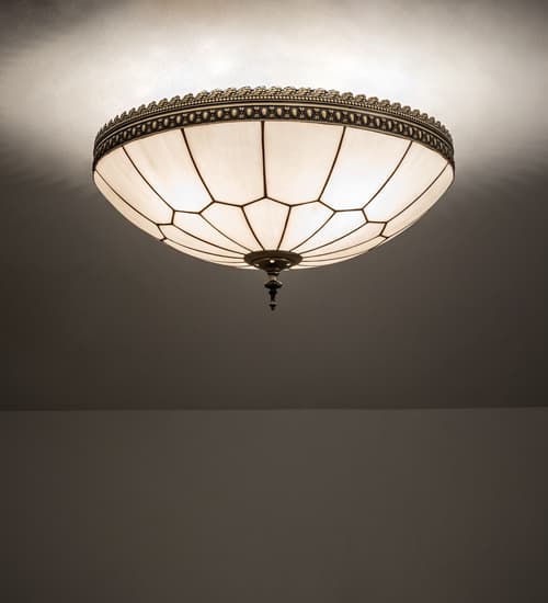 Vincent Honeycomb 4 Light 20" Wide Semi-Flush Bowl Ceiling Fixture - Antique Brass Finish