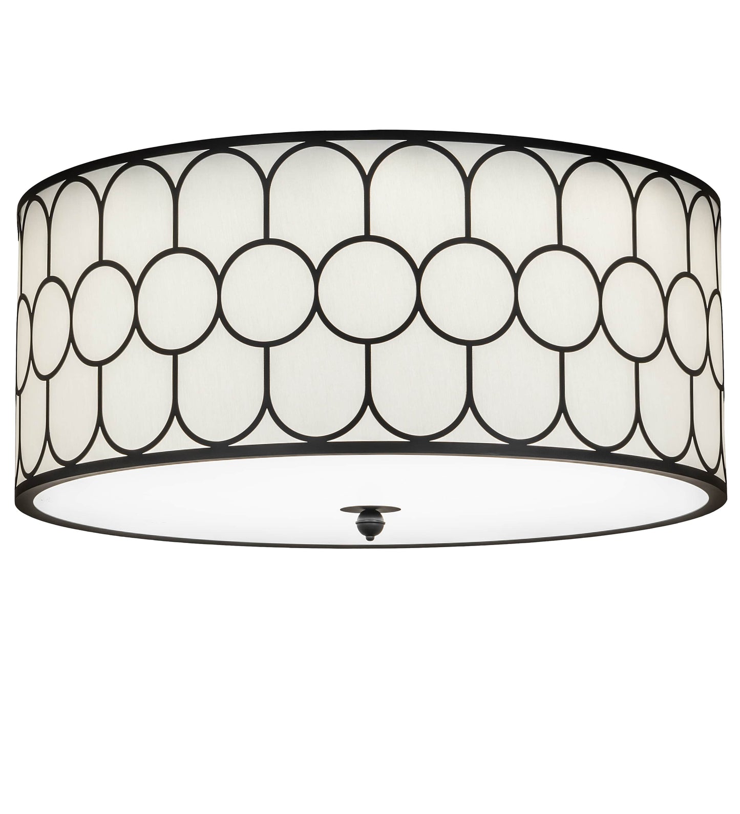 Homer 48" Wide LED Flush Mount Drum Ceiling Fixture with Fabric Shade