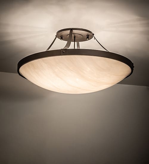 Urban 8 Light 43" Wide Semi-Flush Bowl Ceiling Fixture - Oil Rubbed Bronze Finish