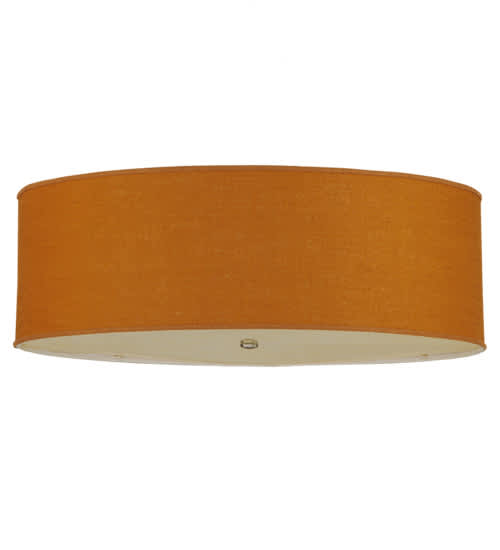 Cilindro 3 Light 36" Wide Semi-Flush Drum Ceiling Fixture with Copper Burlap Shade - Nickel Finish