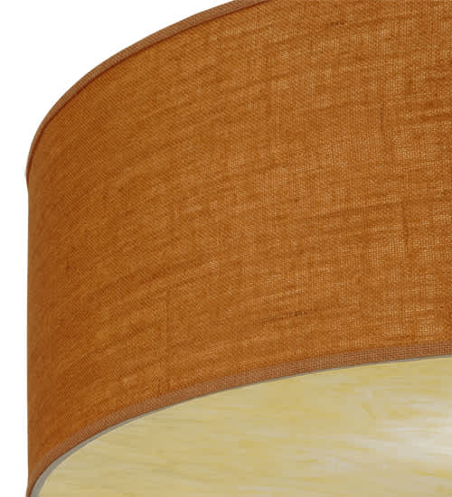 Cilindro 3 Light 36" Wide Semi-Flush Drum Ceiling Fixture with Copper Burlap Shade - Nickel Finish
