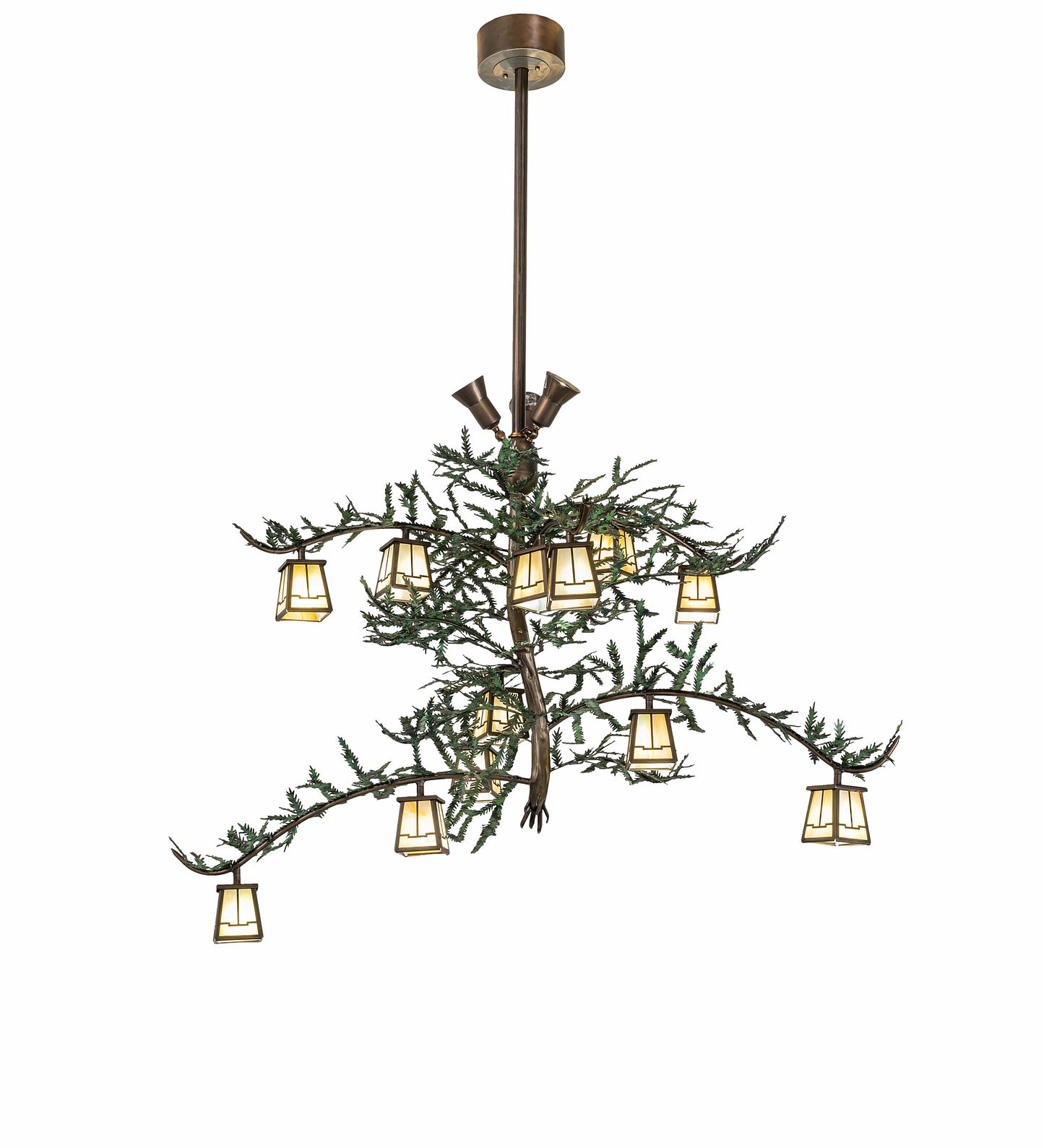 Valley View 12 Light 52" Wide Chandelier with Iridescent Glass Shades