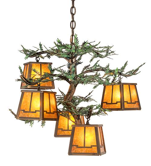 Pine Branch 5 Light 29" Wide Chandelier