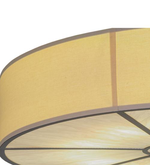 Cilindro 8 Light 48" Wide Semi-Flush Drum Ceiling Fixture with Natural Shade - Nickel Finish