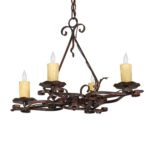 Long Elianna 4 Light 22" Wide Taper Candle Style Chandelier