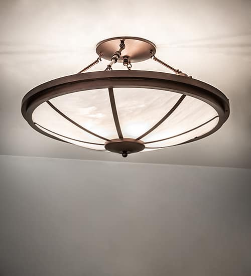 Commerce 6 Light 36" Wide Semi-Flush Bowl Ceiling Fixture - Mahogany Bronze Finish
