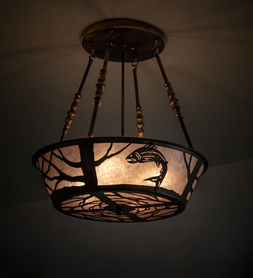 Leaping Trout 4 Light 22" Wide Semi-Flush Ceiling Fixture