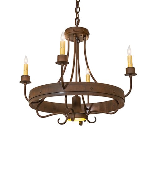 Franciscan 4 Light 25" Wide Taper Candle Style Chandelier