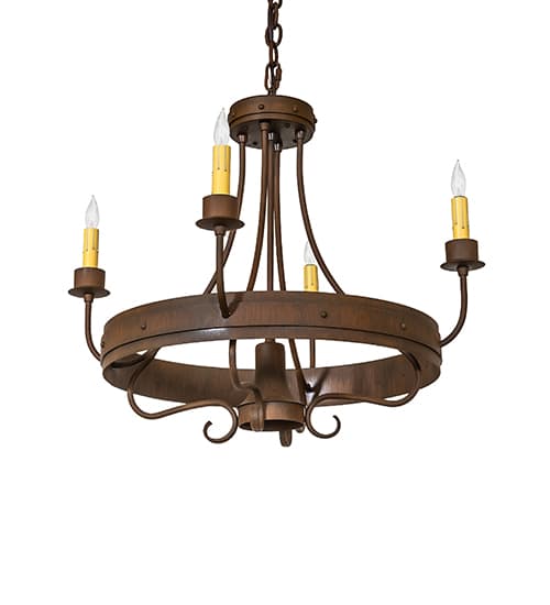 Franciscan 4 Light 25" Wide Taper Candle Style Chandelier