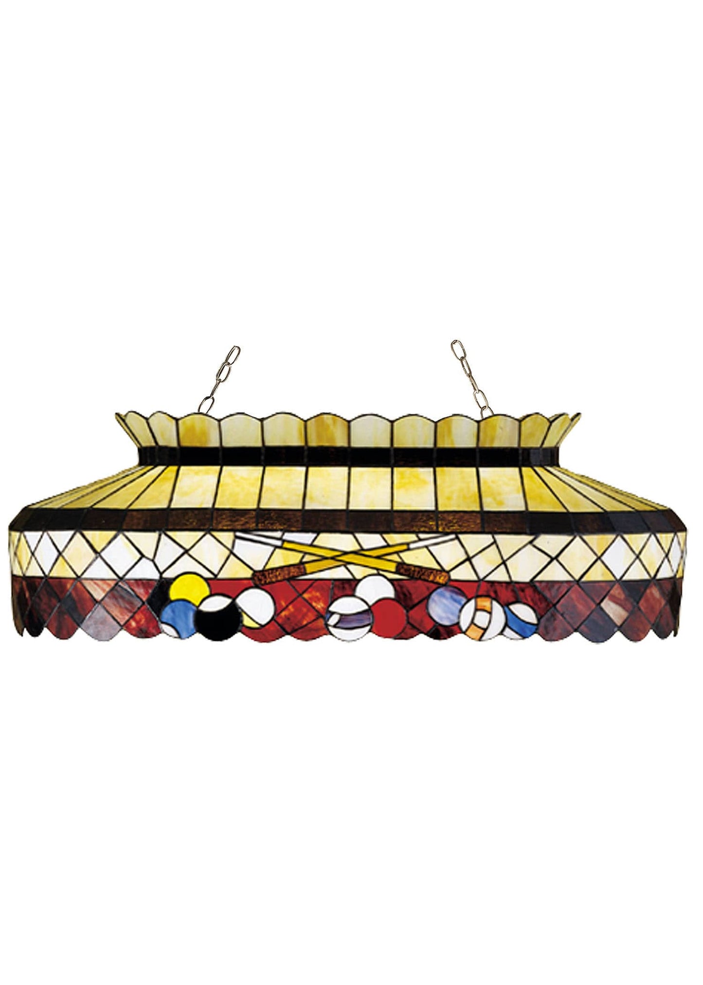 Burgundy 6 Light 40" Wide Billiard Chandelier with Tiffany Glass Shade