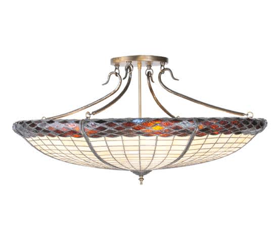 Greenbriar Oak 6 Light 36" Wide Semi-Flush Bowl Ceiling Fixture