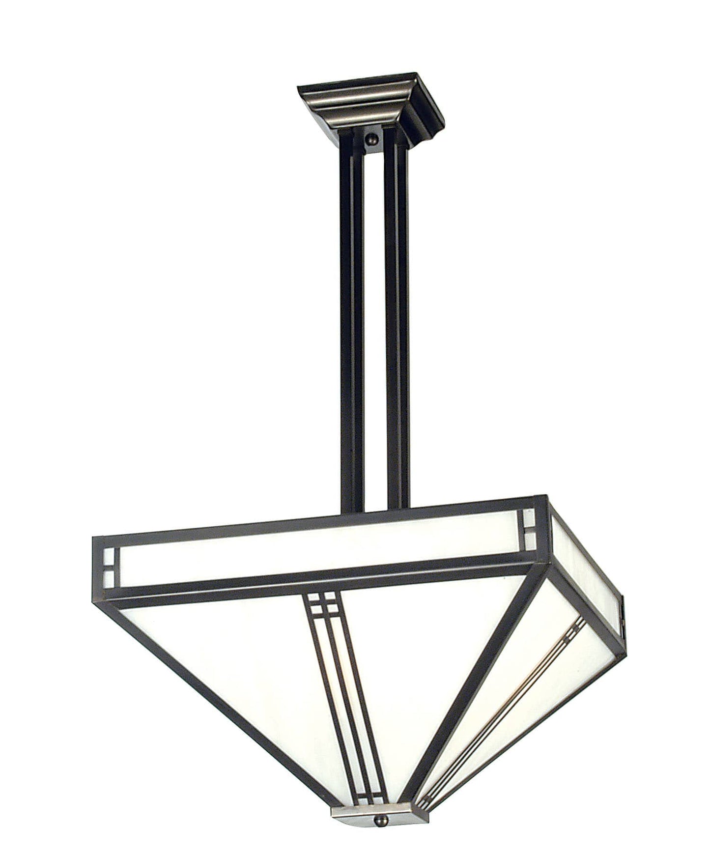 Prairie Loft 4 Light 10-1/2" Wide Semi Flush Ceiling Fixture with White Glass Shade