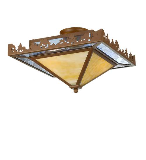 Lake 2 Light 23" Wide Semi-Flush Ceiling Fixture