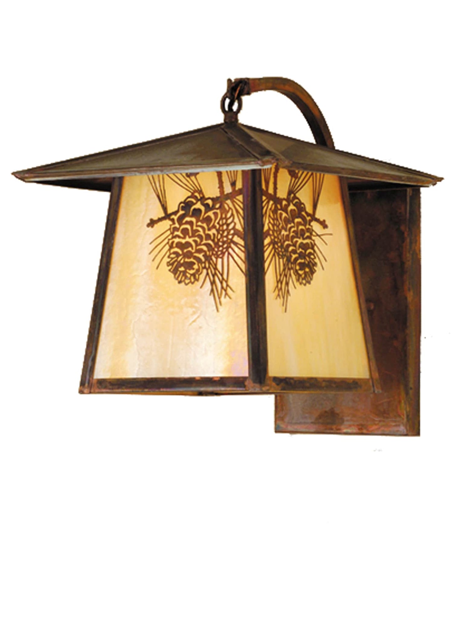 12" W Stillwater Winter Pine Curved Arm Wall Sconce