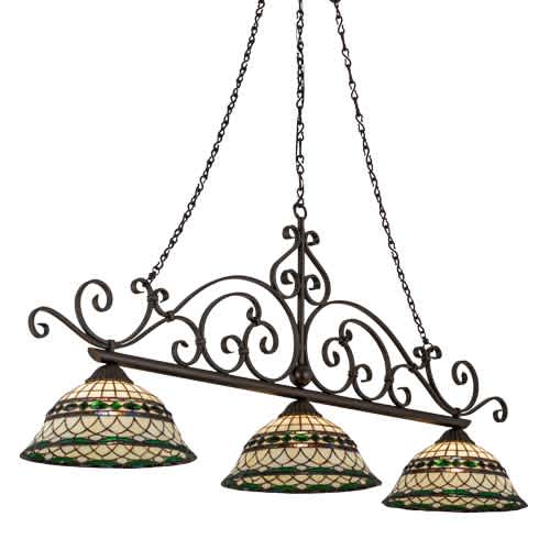 Long Tiffany Roman 3 Light 16" Wide Linear Pendant