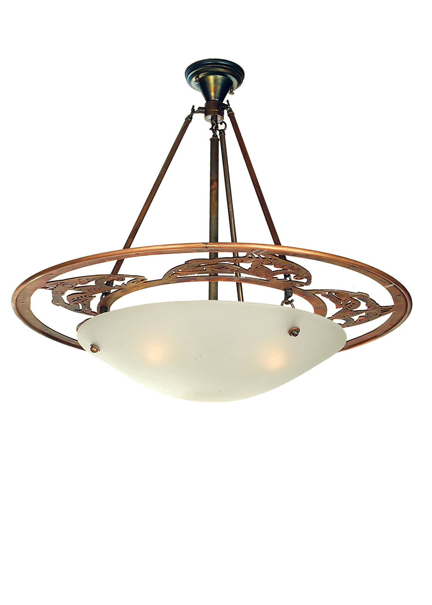 Metro Fusion 3 Light 20-1/2" Wide Semi Flush Ceiling Fixture with White Glass Shade