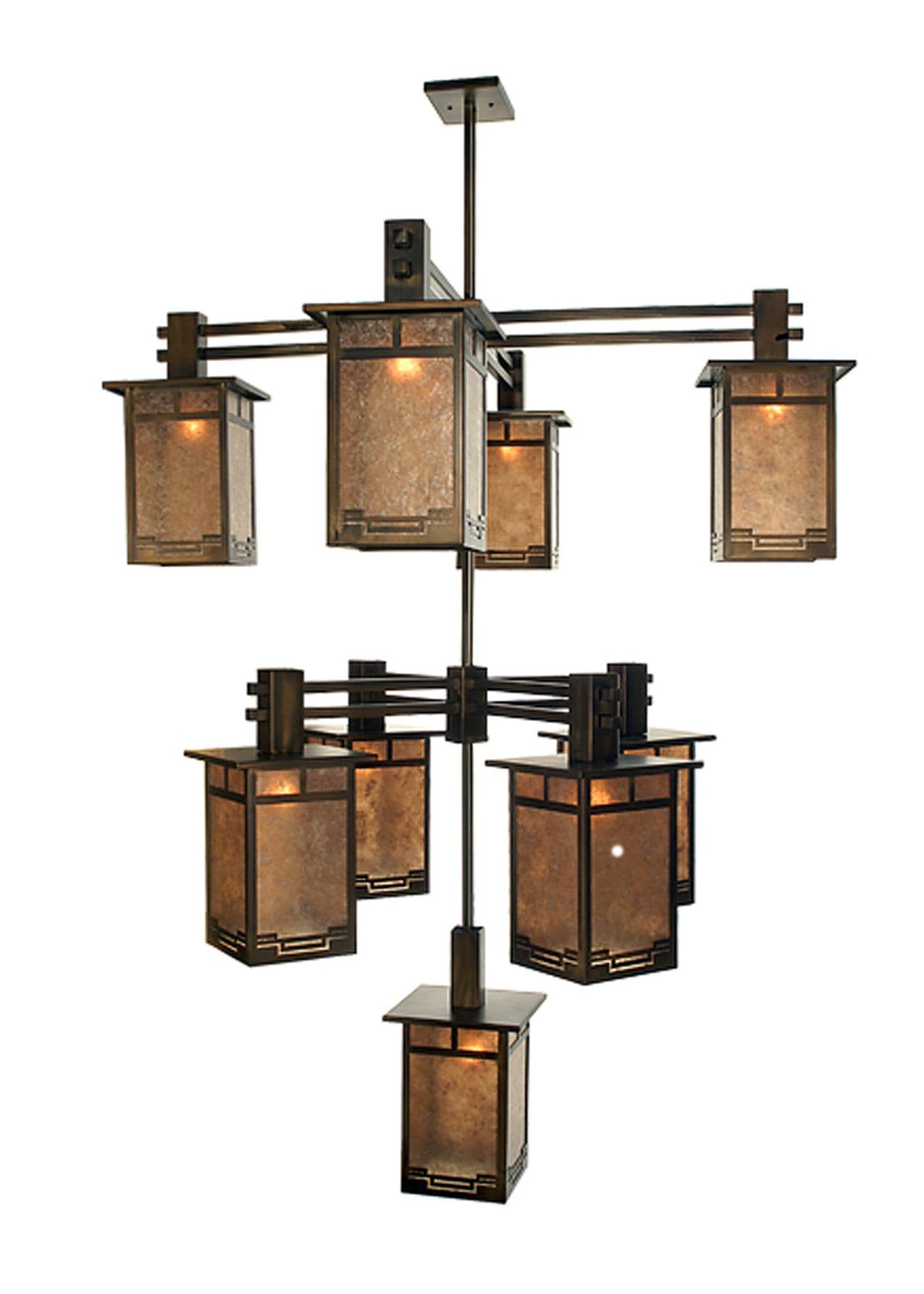 Roylance 9 Light 48" Wide Chandelier with Silver Mica Shade