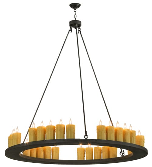 Deina 30 Light 60" Wide Wrought Iron Candle Style Chandelier