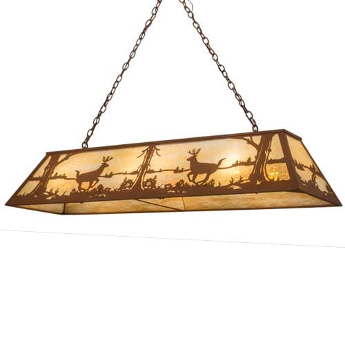 Long Deer at Lake 11 Light 17" Wide Linear Pendant