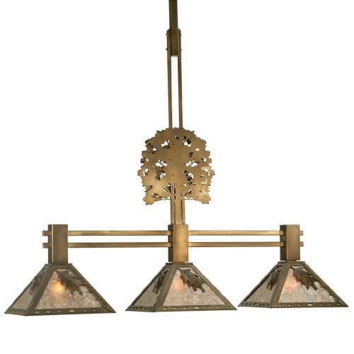 Oak Tree Oak Leaf 3 Light 12" Wide Linear Pendant