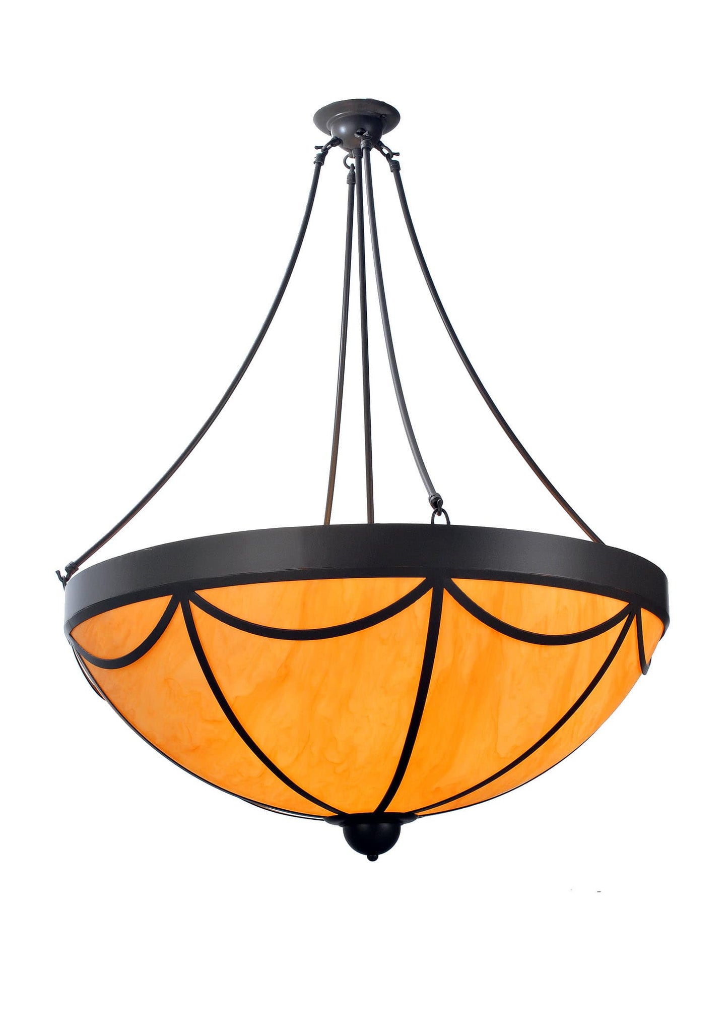 Theatre 6 Light 32" Wide Semi Flush Ceiling Fixture with Yellow Acrylic Shade