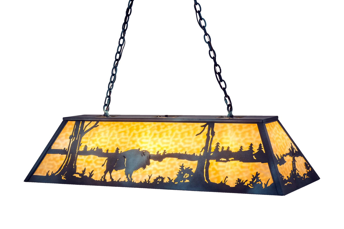 Buffalo at Lake 9 Light 23-3/4" Wide Billiard Chandelier with Yellow Glass Shade