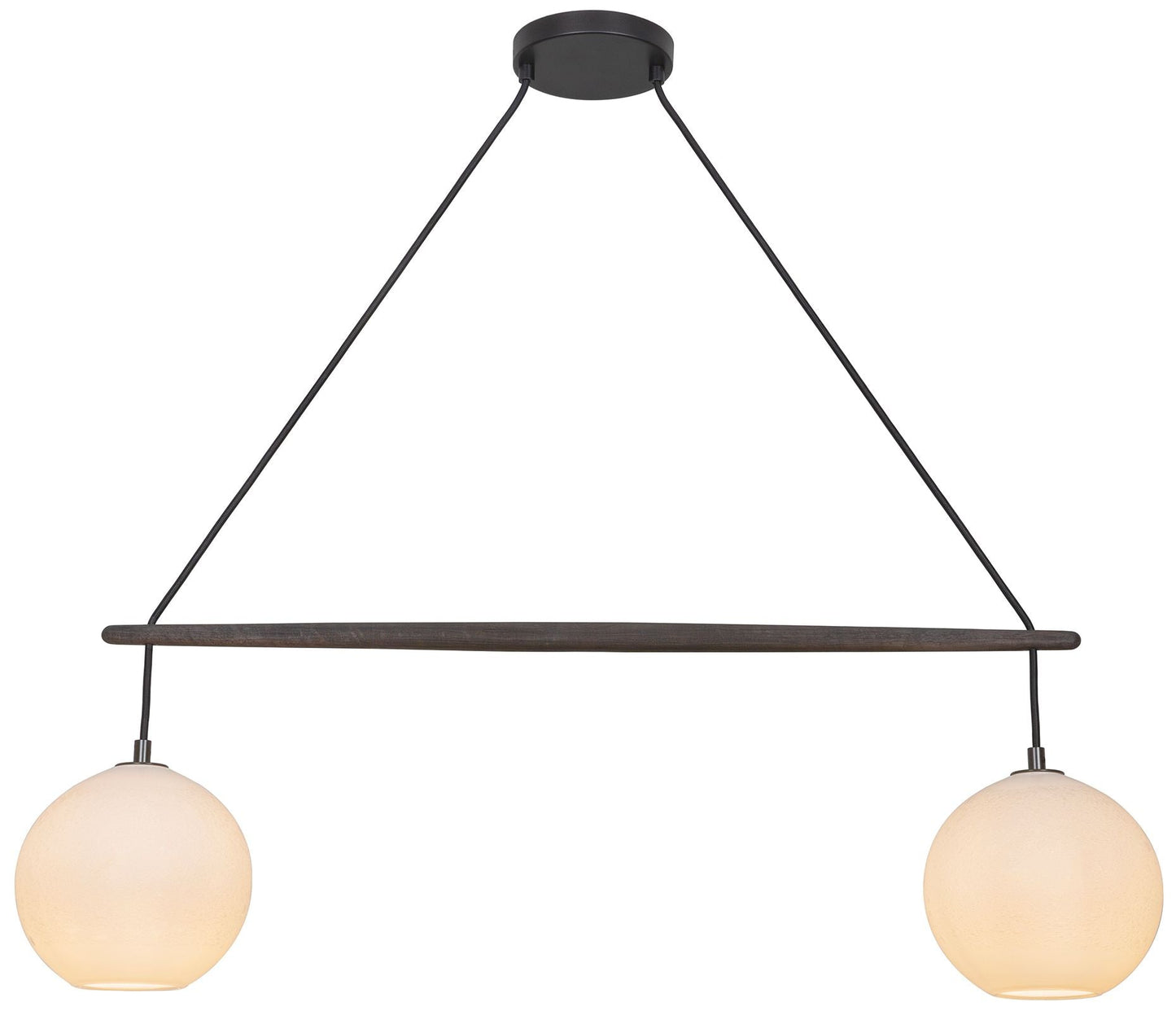 Miro 9" Wide LED Bubble Glass Dark Walnut Crossbar Chandelier Black Ac