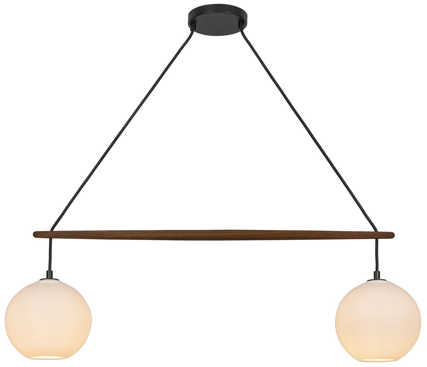 Miro 9" Wide LED White Bubble Glass Walnut Crossbar Chandelier Black A