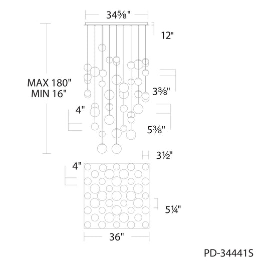 Pisces 41 Light 36" Wide LED Multi Light Pendant