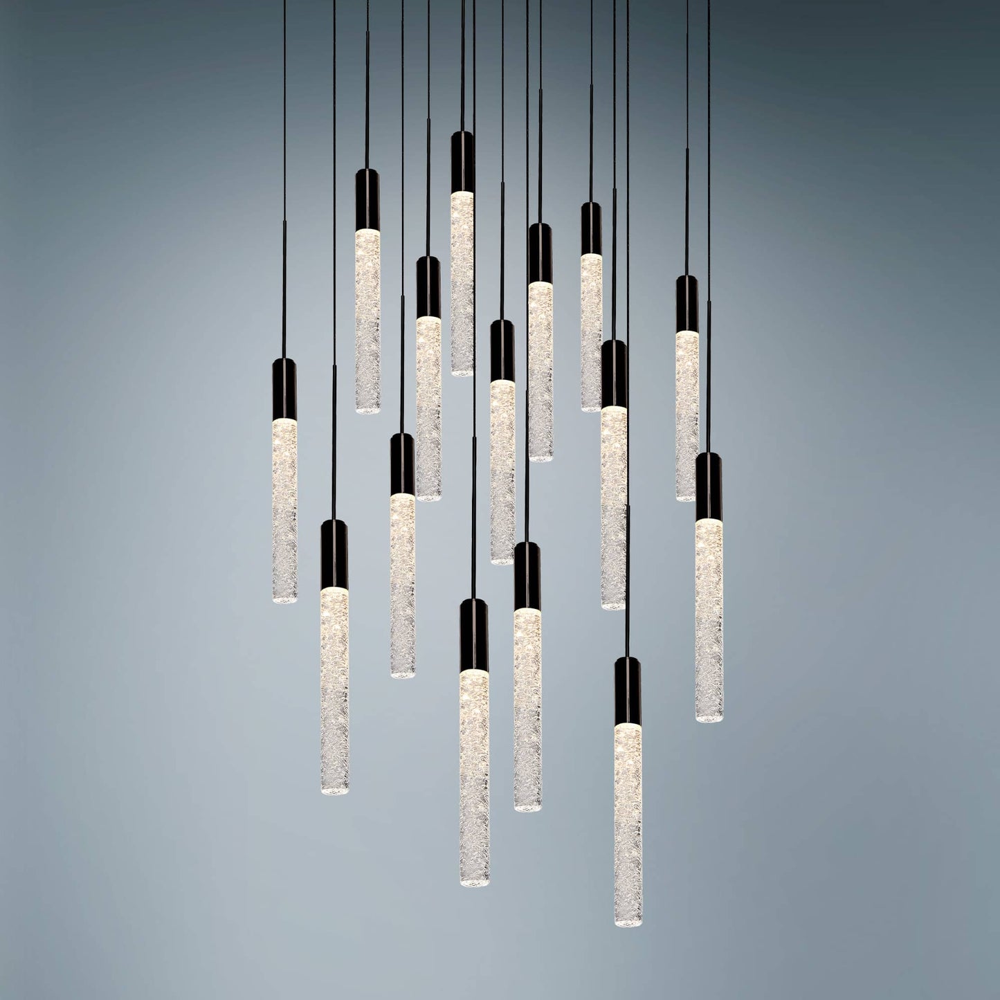 Magic 15 Light 23" Wide LED Multi Light Pendant with Piastra Crystal Shades