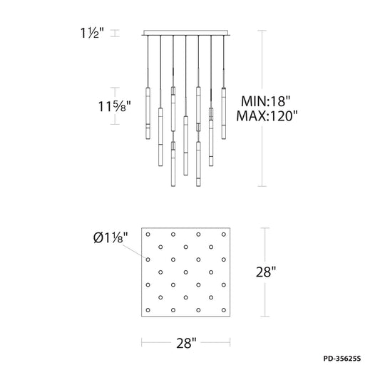 Magic 25 Light 28" Wide LED Abstract Multi Light Pendant