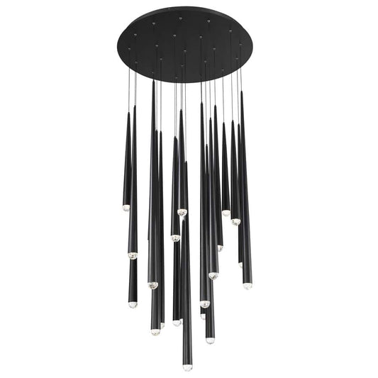 Cascade 26" Wide LED Suspended Pendant with K-2 Hand Cut Clear Crystal Shade