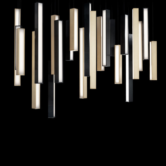 Chaos 23 Light 12" Wide LED Suspension Linear Pendant