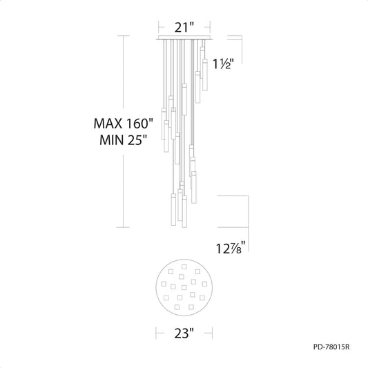 Minx 15 Light 23" Wide LED Crystal Multi Light Pendant