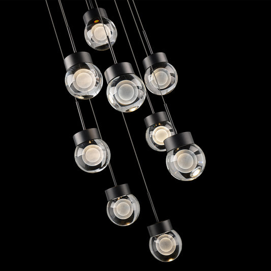 Double Bubble 9 Light 17" Wide LED Suspension Multi Light Pendant