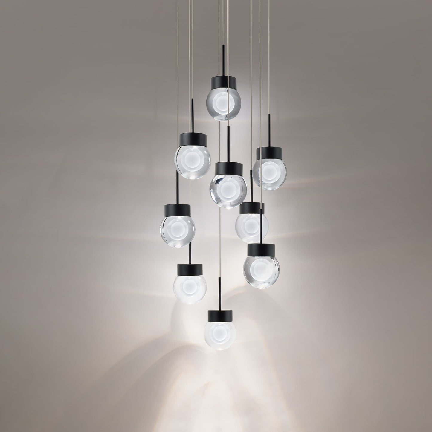 Double Bubble 9 Light 17" Wide LED Suspension Multi Light Pendant