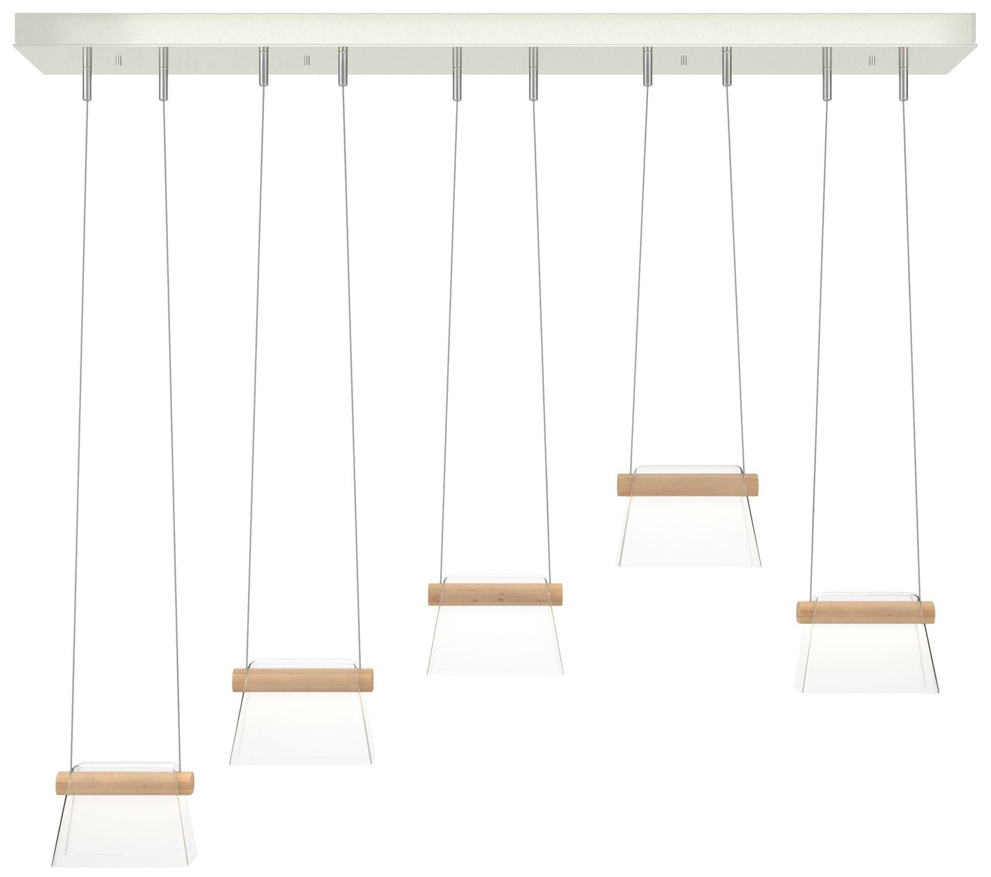 More Cowbell LED Pendant - Sterling - Maple Wood - Clear