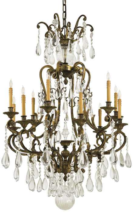 12 Light 38.25" Width 1 Tier Candle Style Crystal Chandelier from the Vintage / Crystal Collection
