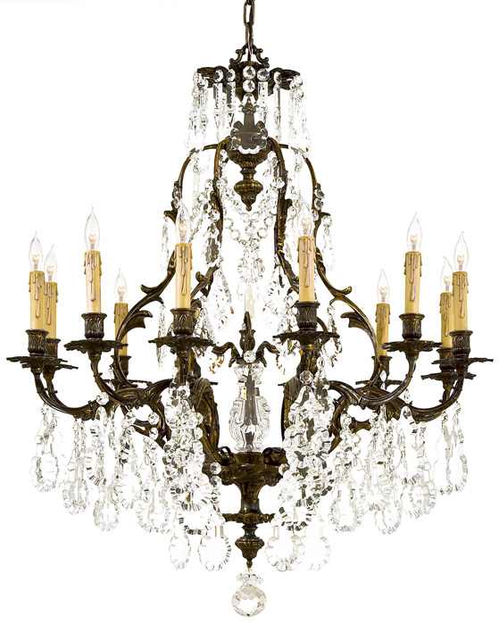 12 Light 1 Tier Candle Style Crystal Chandelier from the Vintage / Crystal Collection